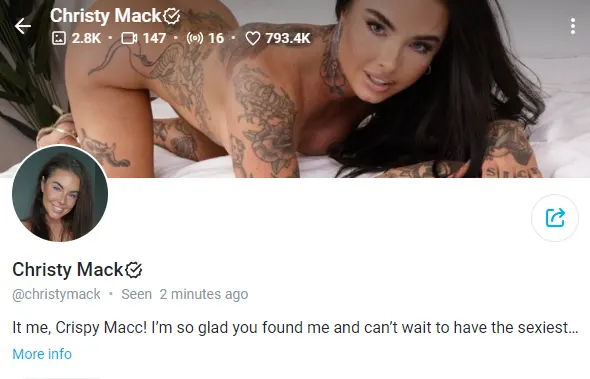 christymack OnlyFans Account